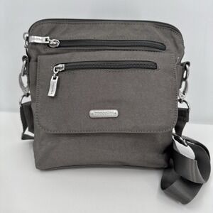Baggallini Let's Escape Women's Adjustable Crossbody Bag, Gray Nylon, Pockets